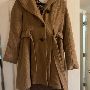 Steve Madden Brown Belted Jacket with Hood